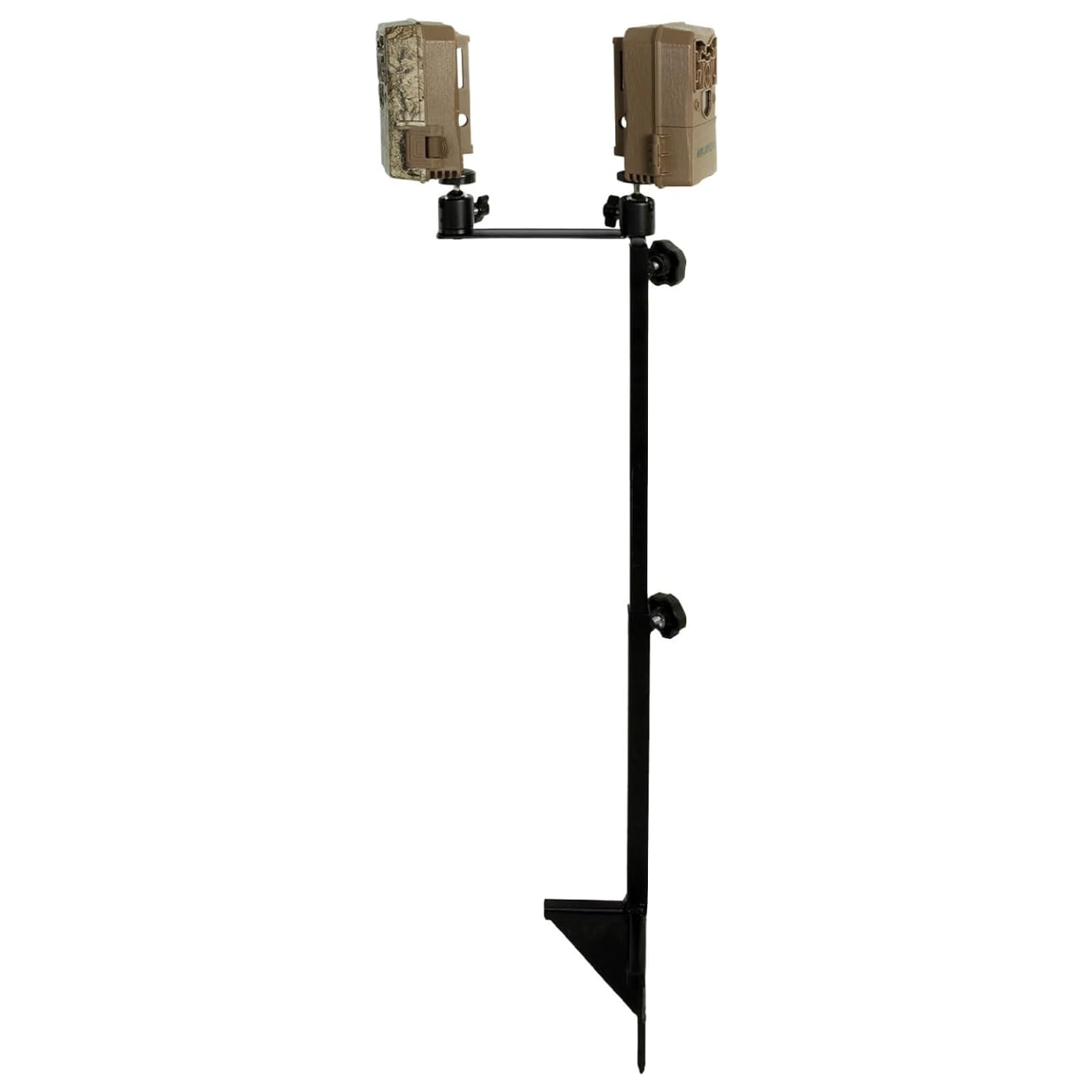 Muddy Adjustable Dual Camera Steel Ground Mount w/ 1/4" Camera Mounts, 19" to 41" Height MUD-MTCA-TCS03 - Main Image