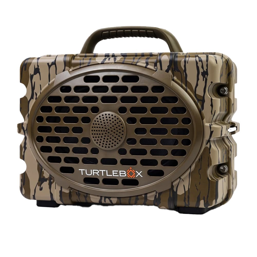 Turtlebox Original Gen 3 Outdoor Waterproof Speaker Mossy Oak Bottomland w/ Party & TWS Mode, 25hr Battery TB-ORIG-G3-BOTTOMLAND-MO BTTM-BRN-BRN-1 - Main Image
