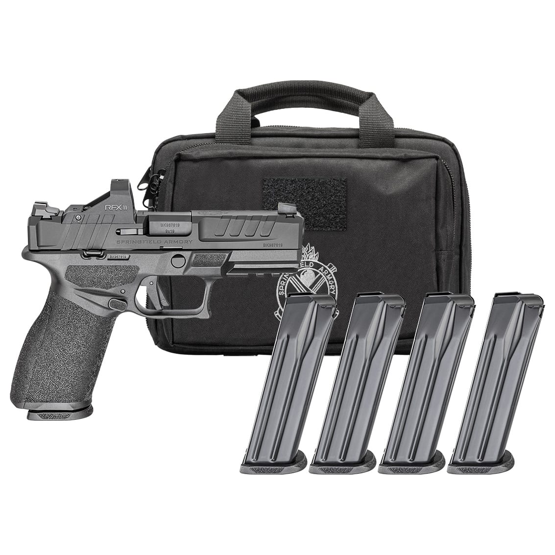 Springfield Armory Echelon 4.0FC 9mm 4" Bbl Black Handgun w/ Viridian RFX11 Optic, Pistol Bag, 3x17rd & 1x20rd Mags EC9409BFC-PAC - Main Image