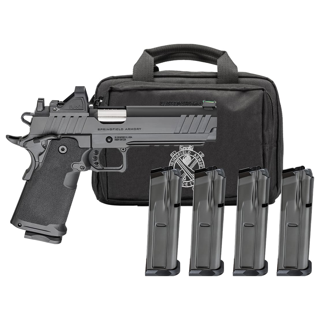 Springfield Armory 1911 DS Prodigy 9mm 5" Bbl Black Handgun w/ Viridian RFX11 Optic, Pistol Bag, 4x10rd Mags PH9119AOSLC-COMP-PAC - Main Image