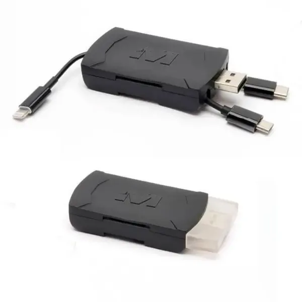Muddy IOS 4-In-1 SD Card Reader w/ micro-USB, Lightning, USB2.0, and USB-C Connection MUD-QMCR - Main Image