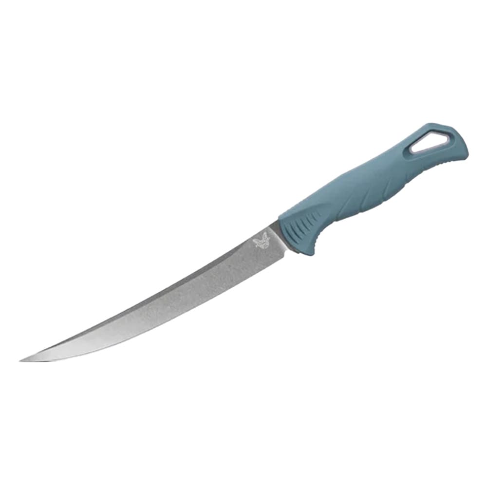 Benchmade Fishcrafter 7" Fixed Blade Trailing-Point Depth Blue Santoprene Knife 18010
