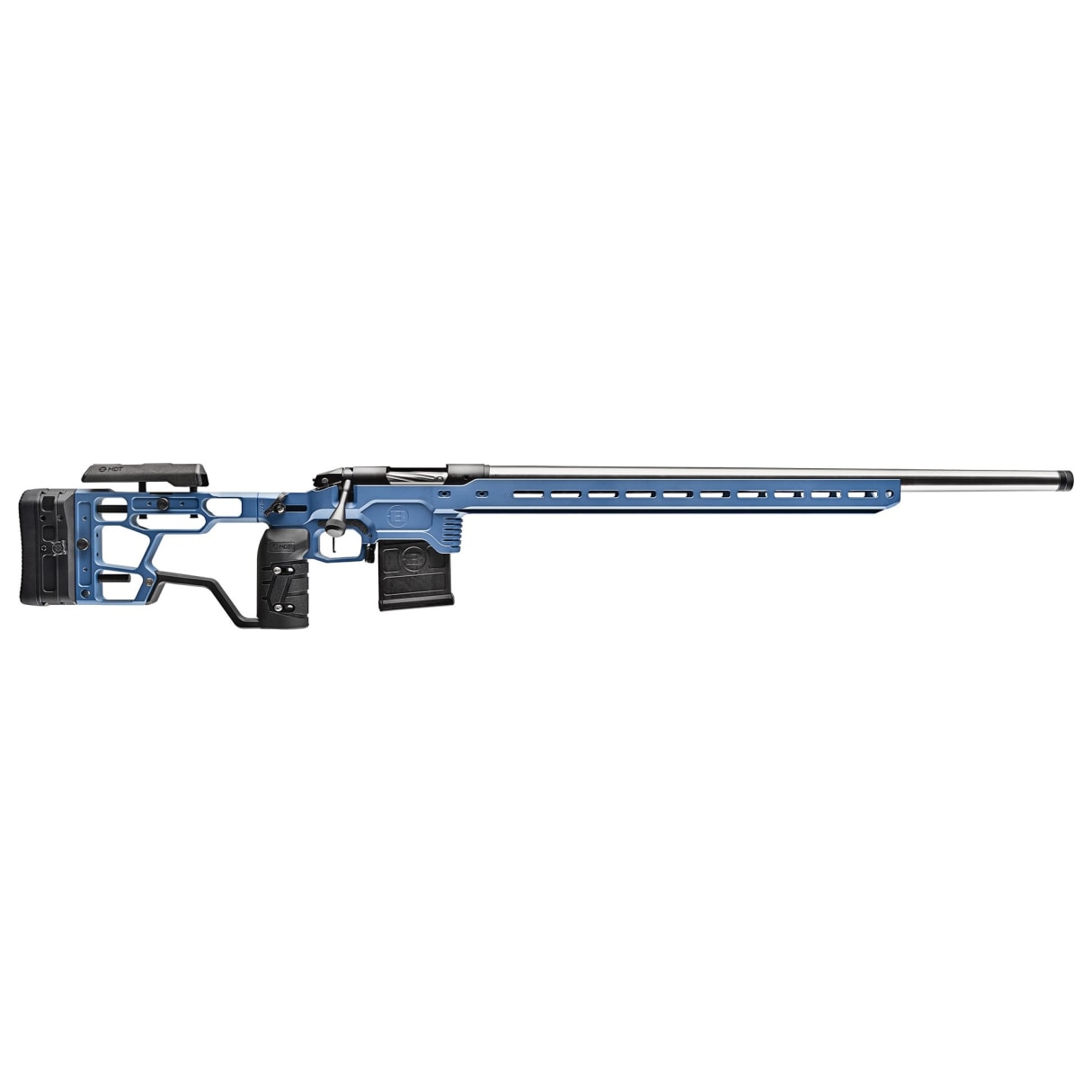Bergara Premier Series Competition Elite 6mm Dasher 1:7.5 5/8x24 26" Bbl Flat Trigger Elite Chassis Titanium Blue Rifle w/(1) 12rd Mag BPR35-6DSH - Main Image