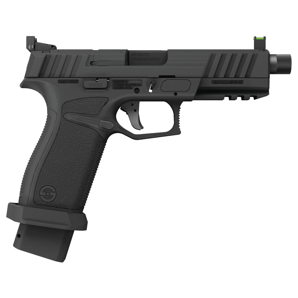 Stoeger STR-45F .45 ACP 5.2" Bbl Combat Black Full-Size Pistol w/(3) 16rd Extended Mags 37009 - Main Image