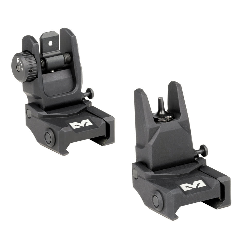 Meprolight USA Flip-UP MIL-STD-1913 CABS Co-Witness Adjustable Green Tritium Blank Rear-Green Front Black Aluminium Sights 407100 - Main Image