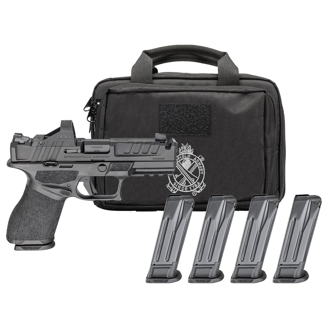 Springfield Armory Echelon 4.0C Compact 9mm 4" Bbl Black Handgun w/ Viridian RFX11 Optic, Pistol Bag, 4x10rd Mags EC9409BLC-COMP-PAC - Main Image