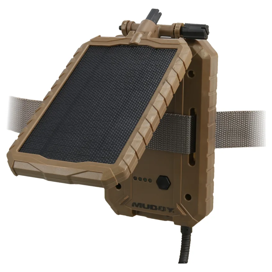 Muddy Solar Battery Pack with Integrated 5000mAh Lithium-Ion Battery for Trailcams with 12V DC jack MUD-SOLPAK - Main Image