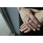 Alex Sepkus 18K Blue Moonstone & Diamond "Little Windows" Ring