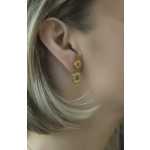 Alex Sepkus 18k, Inlayed Cabochon Sapphire and Diamond "Cushion" Earrings E-189