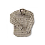 Filson Vintage Flannel Work Shirt Cream Black Brown Tartan 2XL 10689