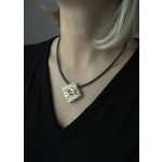 Alex Sepkus 18k Silver and Diamond Square Pendant