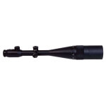 IOR 10x56 AO Steel tube with illuminated MP8 reticle and 1/8mi mil clicks and sunshade. Very good c
