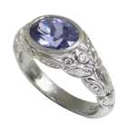 Alex Sepkus Platinum Blue Sapphire & Diamond Ring