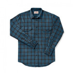Filson Lightweight Alaskan Guide Shirt Blue/Deep Brown MD 10743 10743075103