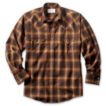 Filson Mens SM Brown-Multi Western Shirt 10390-DI