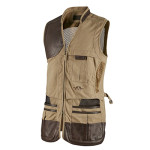Blaser Men 's Parcours Shooting Vest (Brown w/leather accents) 2XL BAOVMBRO