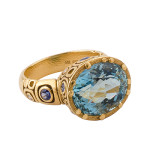 Alex Sepkus 18K Sapphire and Diamond "Little Windows" Ring