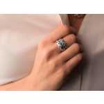 Alex Sepkus Platinum, Sapphire and Diamond Ring