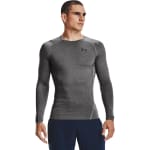 Under Armour Men's Heatgear Longsleeve Carbon Heather/Black Compression Shirt 1361524-09000 - Main Image