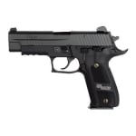 ELITE DARK, Black Nitron Finish, SRT, SLITE Night Sights, Aluminum Checkered Grips E26R-9-DSE