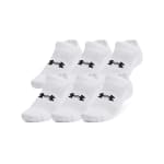 Under Armour Adult Unisex TC White/Black No-Show Socks 1386317-10000 - Main Image