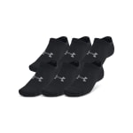 Under Armour Adult Unisex Essential Black/Castlerock No-Show Socks 1382611-00100 - Main Image