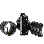 AXCEL AccuHunter Plus Slider 41mm Scope, "T", Rheostat Cover, Torque Ind., Crosshair Non-Dampened 1-Pin .019 Ylw Fiber Blk Bow Sight ACHP-N119-4YB