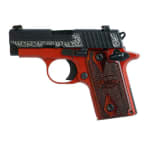 LADY, Black Nitron Finish, SLITE Night Sights, "Rose & Scroll" 24K Gold Engraving, Rosewood Grips 238-380-LADY