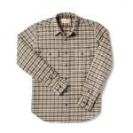 Filson Vintage Flannel Work Shirt Cream/Black/Brown Tartan MD 10689