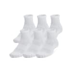Under Armour Adult Unisex TC White/Black Quarter Socks 1386318-10000 - Main Image