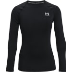 Under Armour Women's Heatgear Longsleeve Black/White Compression Shirt 1365459-00100 - Main Image