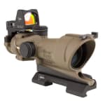 Trijicon TA01-ECOS ACOG 4x32 Dark Earth Brown, Center Illum Amber Crosshair 223 Ballistic Reticle w/ - Trijicon ACOG