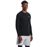 Under Armour Men's Coldgear Longsleeve Black/White Fitted Crew Shirt 1366068-00100 - Main Image