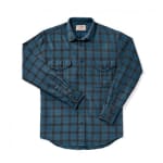 Filson Lightweight Alaskan Guide Shirt Blue/Deep Brown LG 10743 10743075104