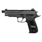 ELITE DARK, Black Nitron Finish, SRT, SLITE Night Sights, Aluminum Checkered Grips---Same as P226 El E26R-9-DSE-TB