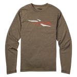 Sitka Logo Tee LS Mud Small|20045-MD-S