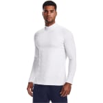 Under Armour Men's Coldgear Longsleeve White/Black Fitted Mock Shirt 1366066-10000 - Main Image