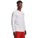 Under Armour Men's Coldgear Longsleeve White/Black Fitted Crew Shirt 1366068-10000 - Main Image
