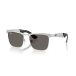 Ray-Ban Wayfarer Deluxe Sandblasted Silver on Silver Dark Grey 0RB3875-019B156