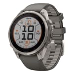 Garmin Fenix 9 Pro 51mm Titanium Smartwatch w/ Solar Display, Pebble Gray-Silver Gray Silicone Band 010-04339-05 - Main Image