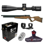 JTS Airacuda Max Big Bore .30 Cal Wood PCP Air Rifle with Athlon Heras SPR 4-20x50mm 1" SFP MOA Riflescope & Rings, 3.25g Pellets, Cleaning Kit, AutoS - Main Image