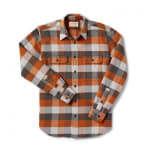Filson Vintage Flannel Work Shirt Brown Buffalo XL 10689