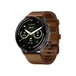 Garmin Venu 4 45mm Black w/Slate + Leather Advanced Health and Fitness Smartwatch 010-03014-03