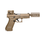 B&T Glock 19X 9mm Pistol w/ Hush Puppy Suppressor, Aimpoint Acro P2 & Hardcase FDE BT-HUSH-PUPPY-KIT-FDE