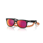 Ray-Ban Junior New Wayfarer Rubber Black Brown Mirror Orange 0RJ9052S-70286Q47