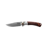 Benchmade Mini Crooked River AXIS Clip-Point Stud Gray Aluminum Wood Knife 15085-2