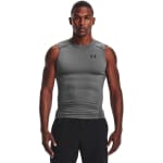 Under Armour Men's Heatgear Sleeveless Carbon Heather/Black Compression Shirt 1361522-09000 - Main Image