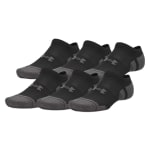 Under Armour Adult Unisex Performance Tech Ultimate Black/Jet Gray No-Show Socks 6015142-01000 - Main Image
