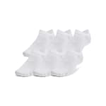 Under Armour Adult Unisex Essential White/Halo Gray No-Show Socks 1382611-10000 - Main Image