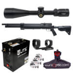 JTS Airacuda PRS MAX .22 Air Rifle w/ 1.430g Pellets, Athlon Argos HMR 4-20x50mm Scope & Mount, AutoStop Compressor, Spudz Cleaning Cloth JAGPRSM22B-K - Main Image